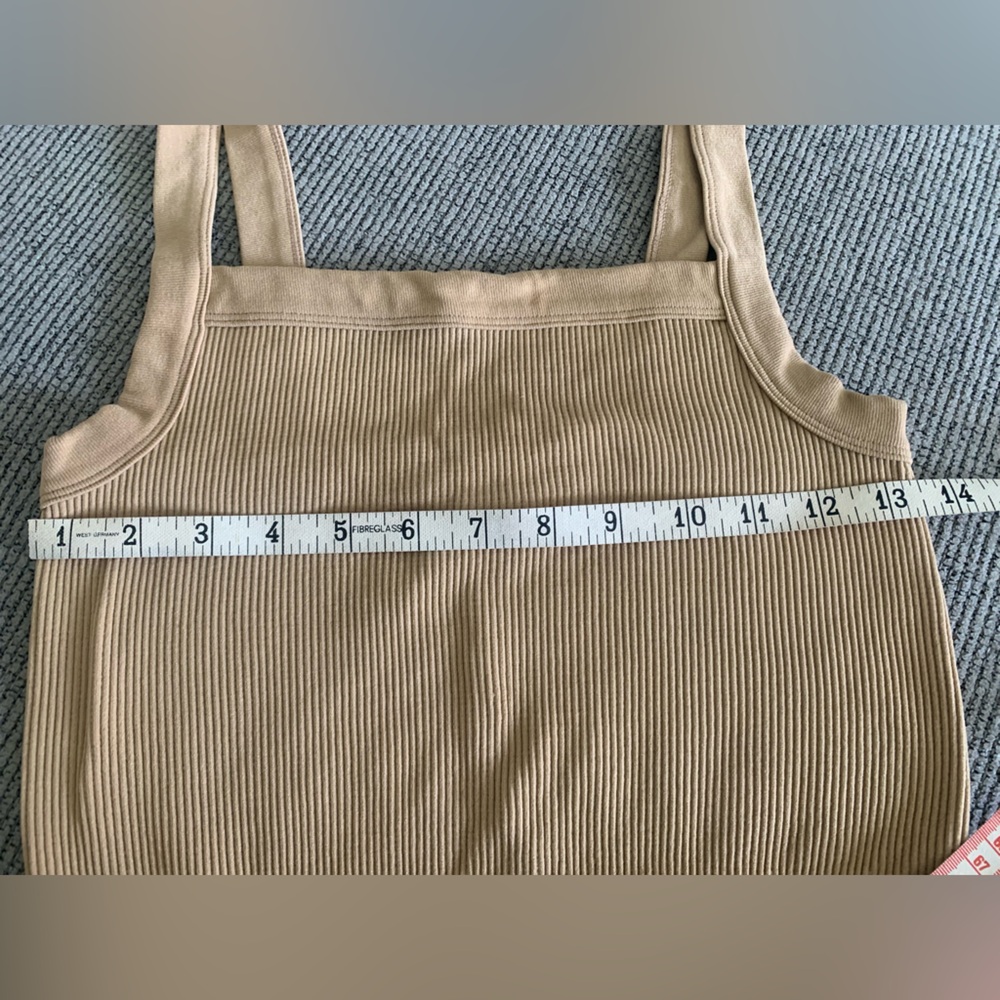 Choices Tan Ribbed Crop Top One Size - Picture 5 of 6